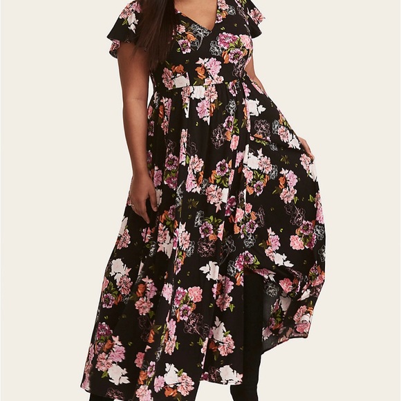 torrid Dresses & Skirts - Torrid | Challis Maxi Dress Size 1 Black Floral